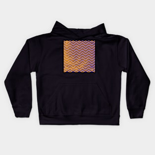 Orange and Blue Waves Kids Hoodie